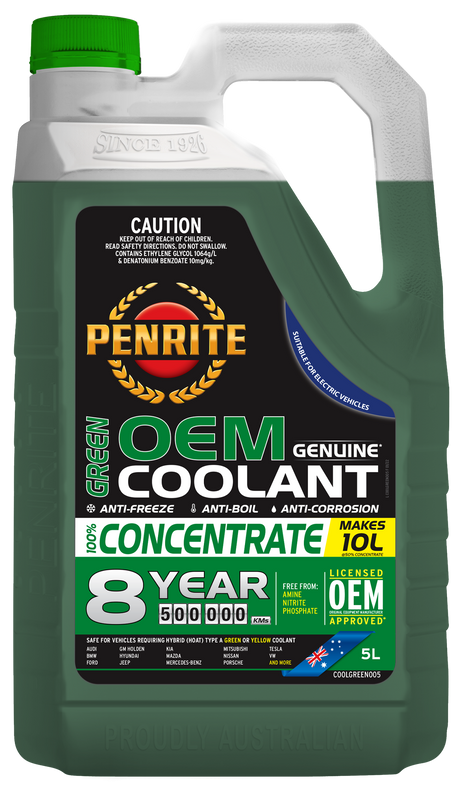 Green OEM Coolant Concentrate - Penrite 5L