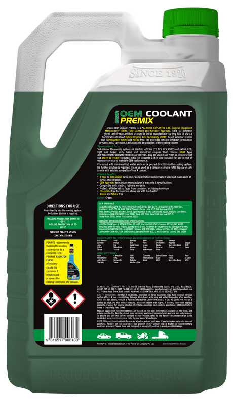 Green OEM Coolant Premix - Penrite | Universal Auto Spares