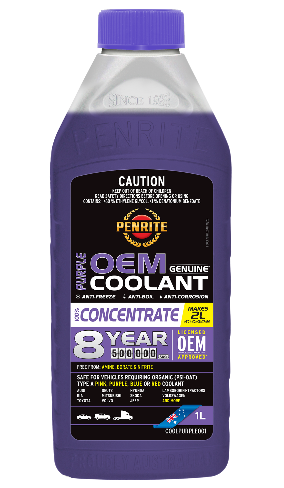 Purple OEM Coolant Concentrate - Penrite 1L