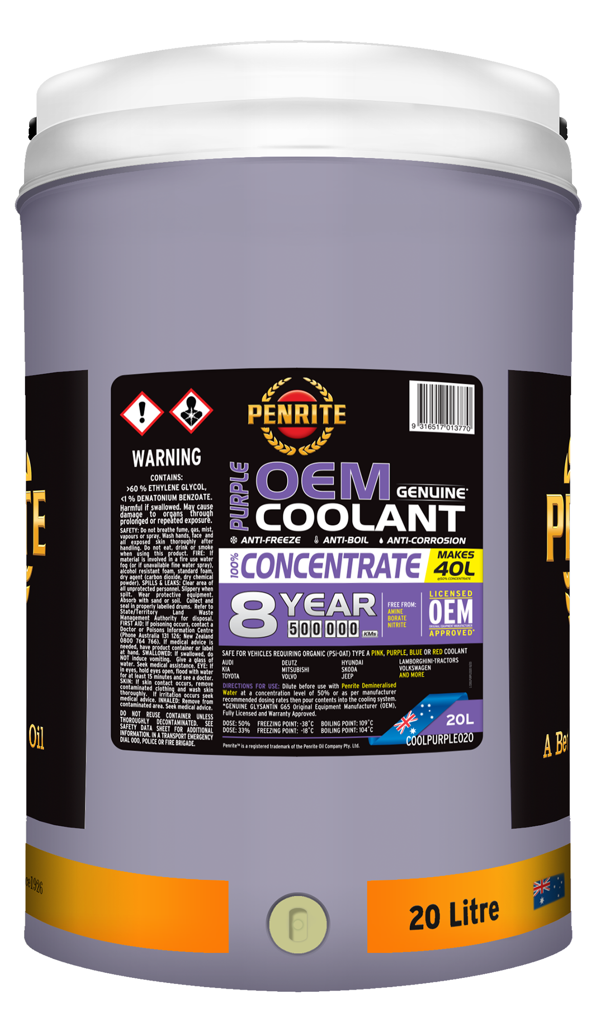 Purple OEM Coolant Concentrate - Penrite 20L