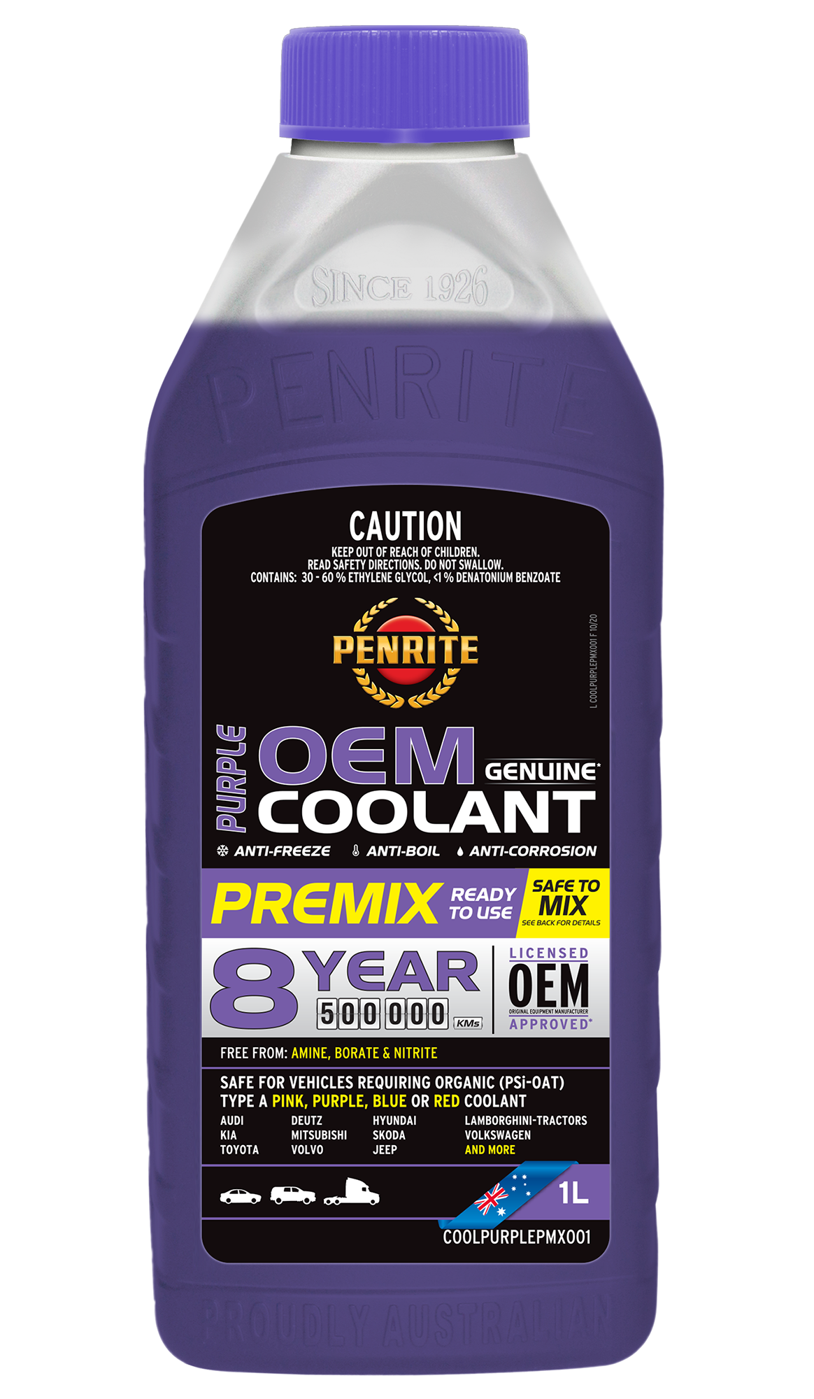 Purple OEM Coolant Premix - Penrite 1L