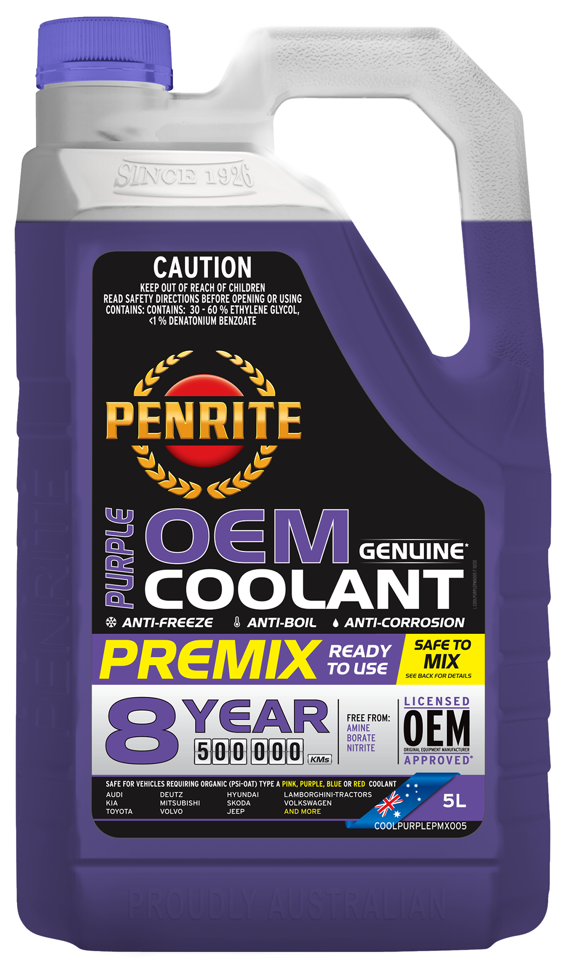 Purple OEM Coolant Premix - Penrite 5L