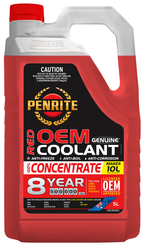 Red OEM Coolant Concentrate - Penrite 5L