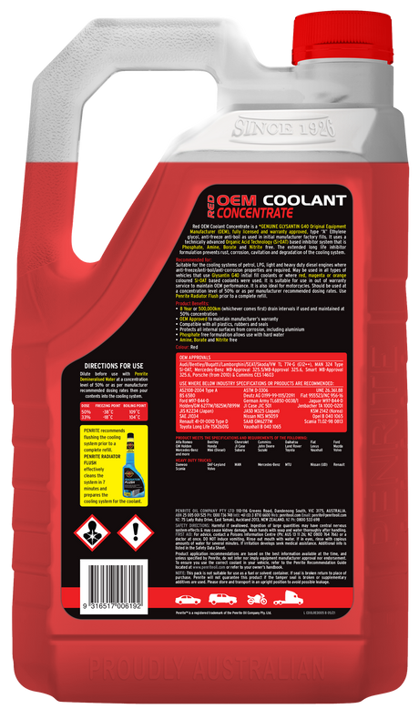 Red OEM Coolant Concentrate - Penrite | Universal Auto Spares