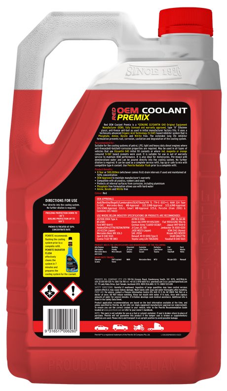 Red OEM Coolant Premix - Penrite | Universal Auto Spares