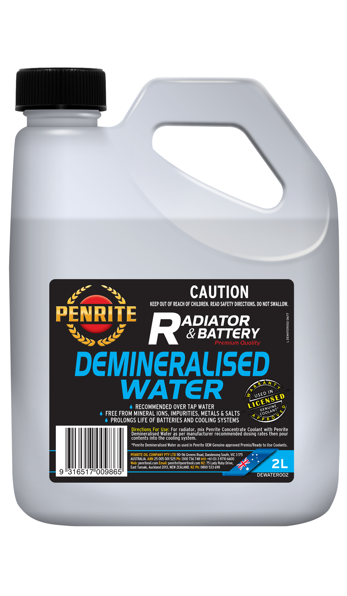 Demineralised Water - Penrite 2L