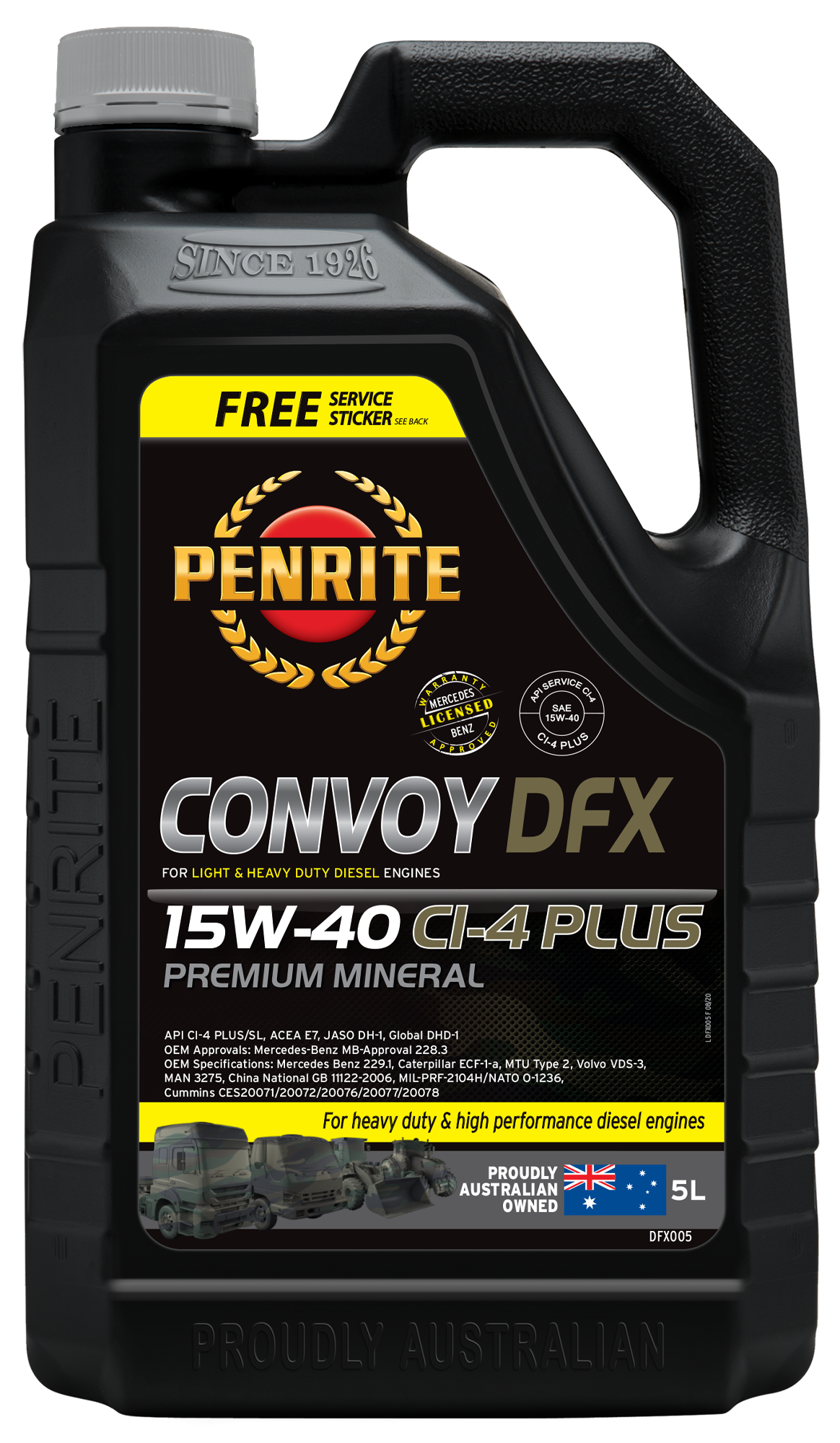 CONVOY DFX 15W-40 (Premium Mineral) - Penrite 4 X 5 Litre (Carton Only) Default Title