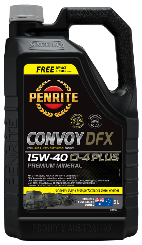 CONVOY DFX 15W-40 (Premium Mineral) - Penrite  4 X 5 Litre (Carton Only) | Universal Auto Spares