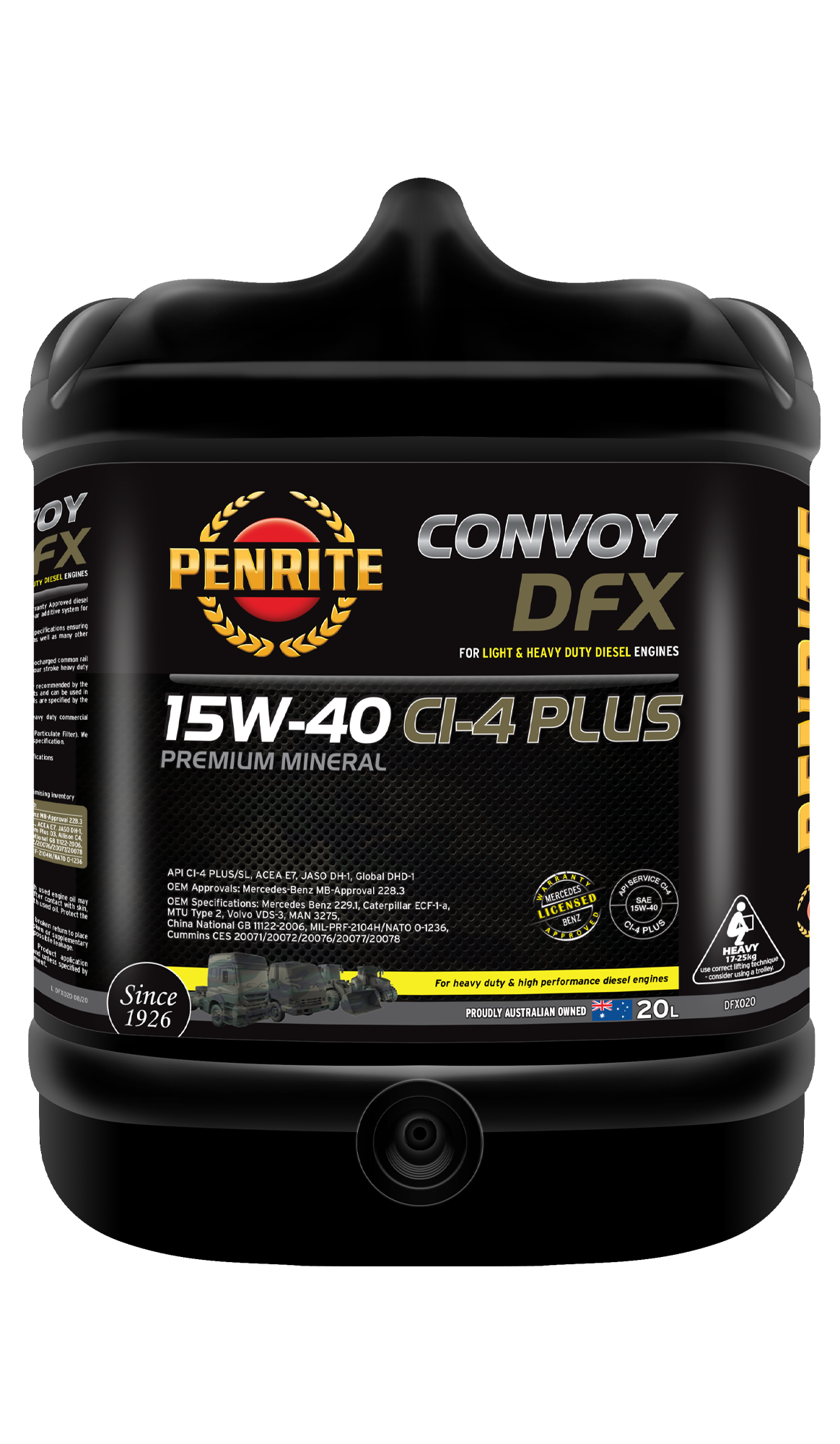 CONVOY DFX 15W-40 (Premium Mineral) - Penrite 4 X 5 Litre (Carton Only)