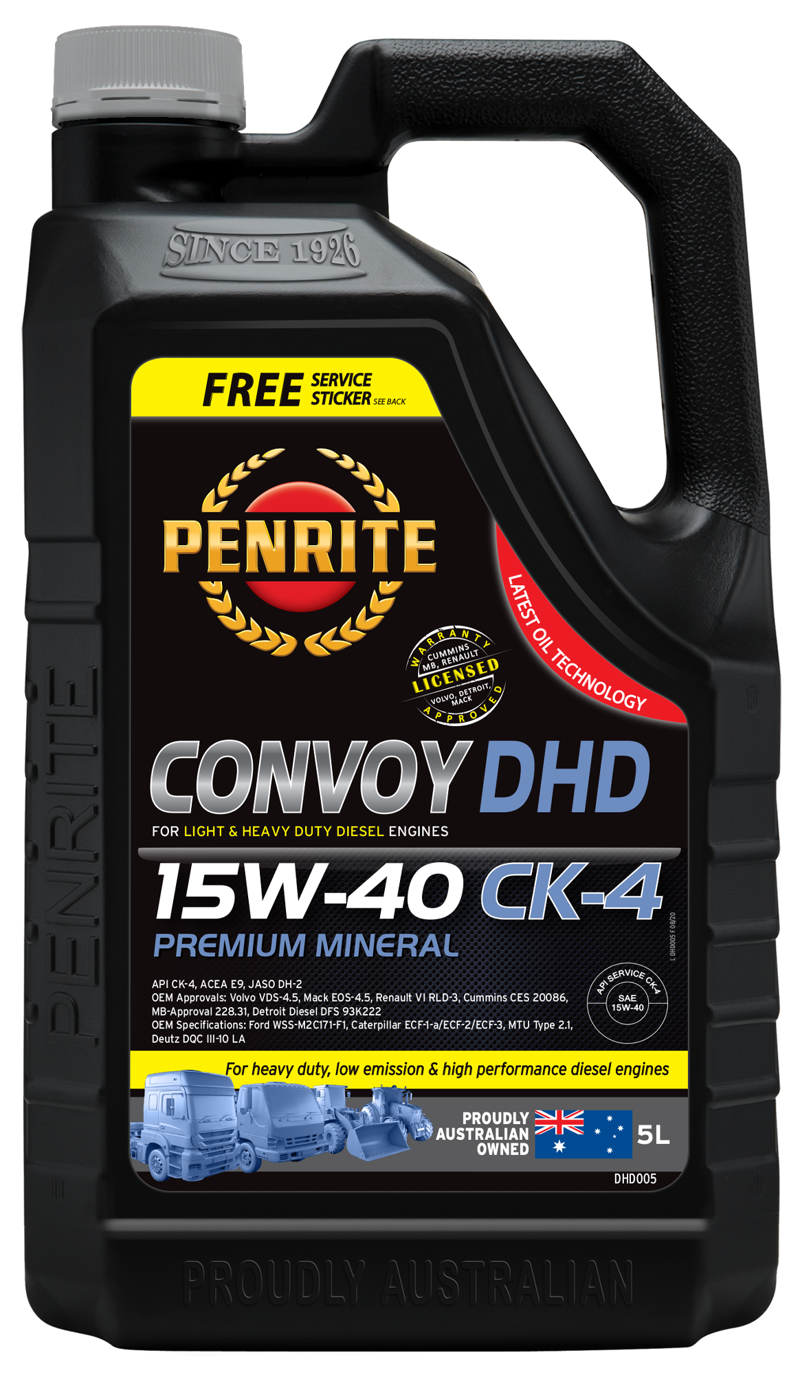 CONVOY DHD 15W-40 (Premium Mineral) - Penrite 5L