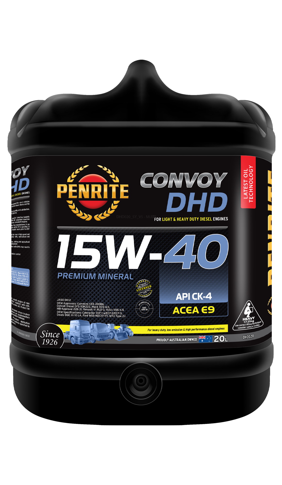 CONVOY DHD 15W-40 (Premium Mineral) - Penrite 20L