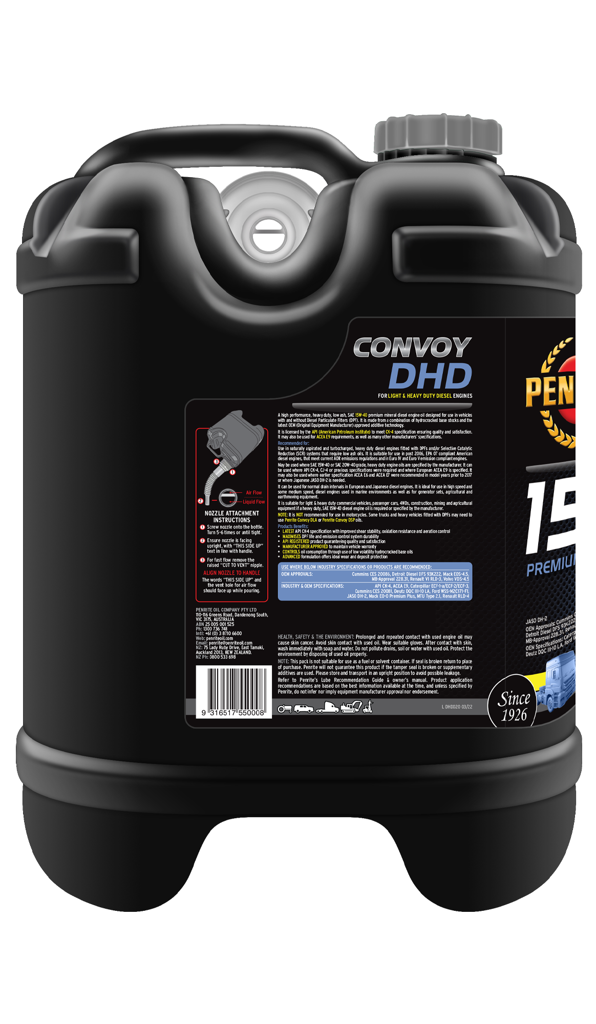 CONVOY DHD 15W-40 (Premium Mineral) - Penrite | Universal Auto Spares