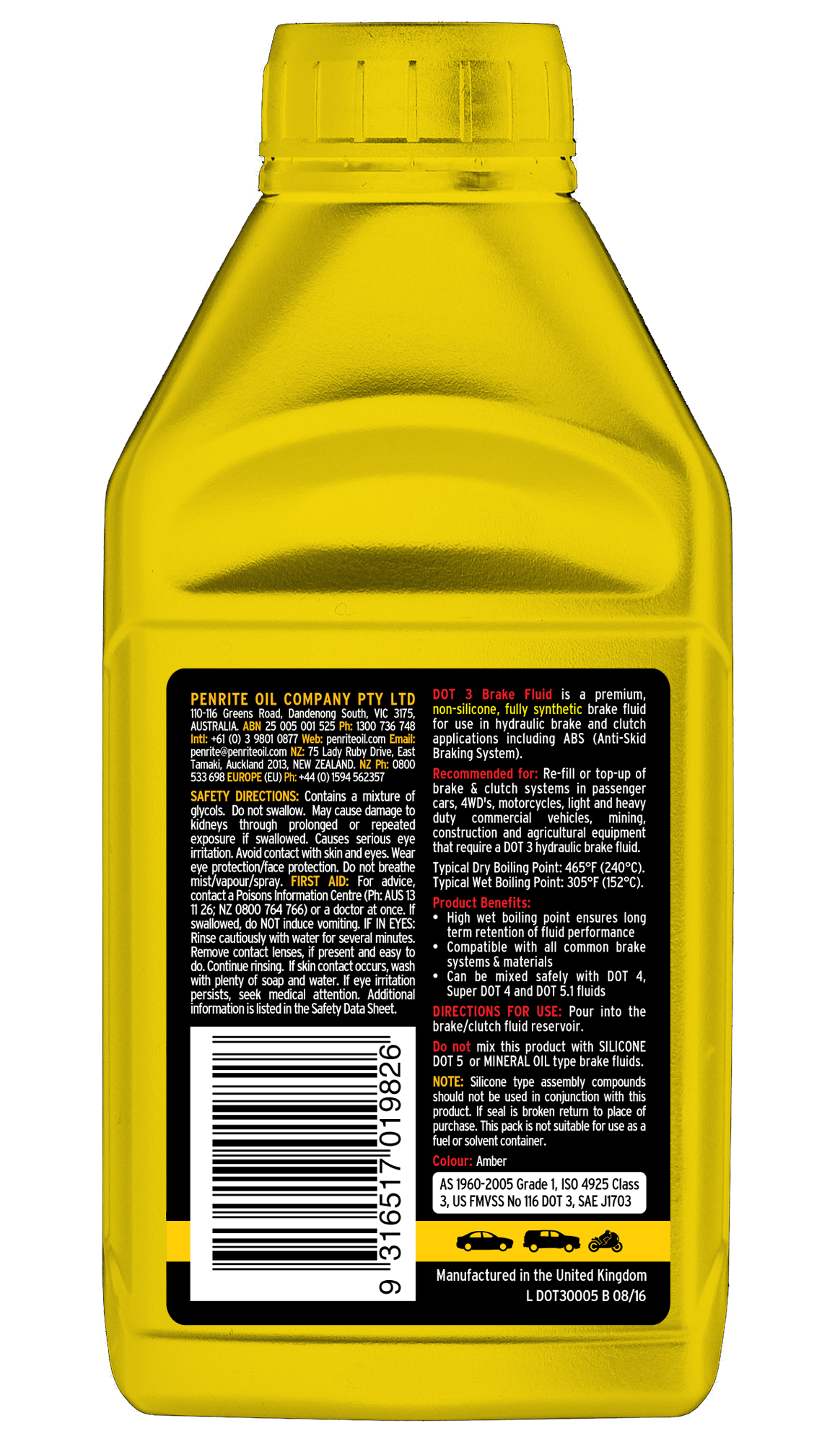 DOT 3 Brake Fluid - Penrite