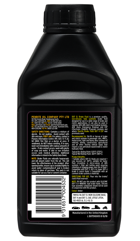 DOT 5.1 Brake Fluid 500ml - Penrite