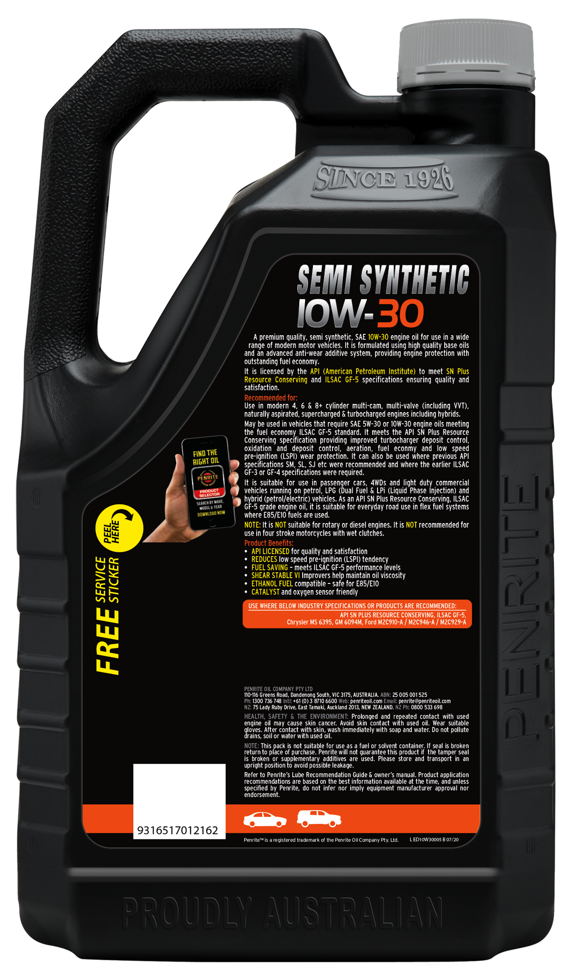 Semi Synthetic 10W-30 5L - Penrite