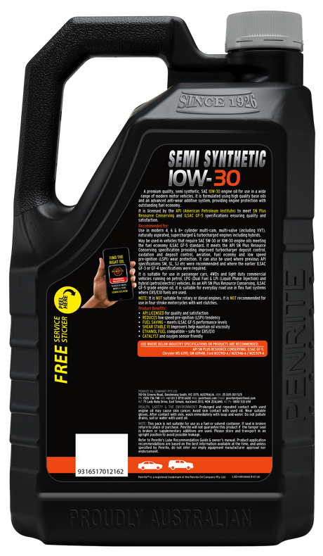 Semi Synthetic 10W-30 5L - Penrite