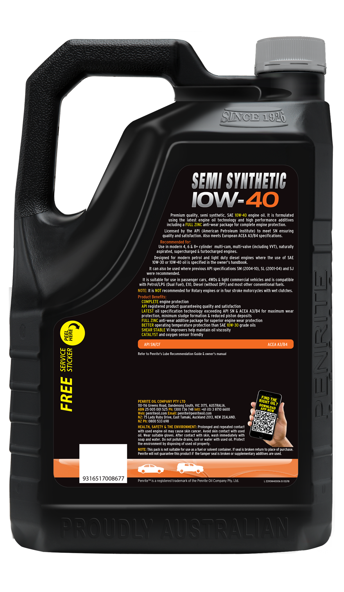 Semi Synthetic 10W-40 - Penrite