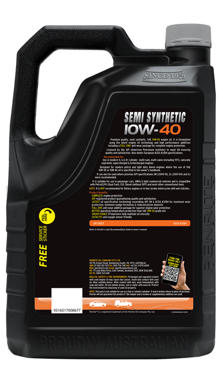 Semi Synthetic 10W-40 - Penrite