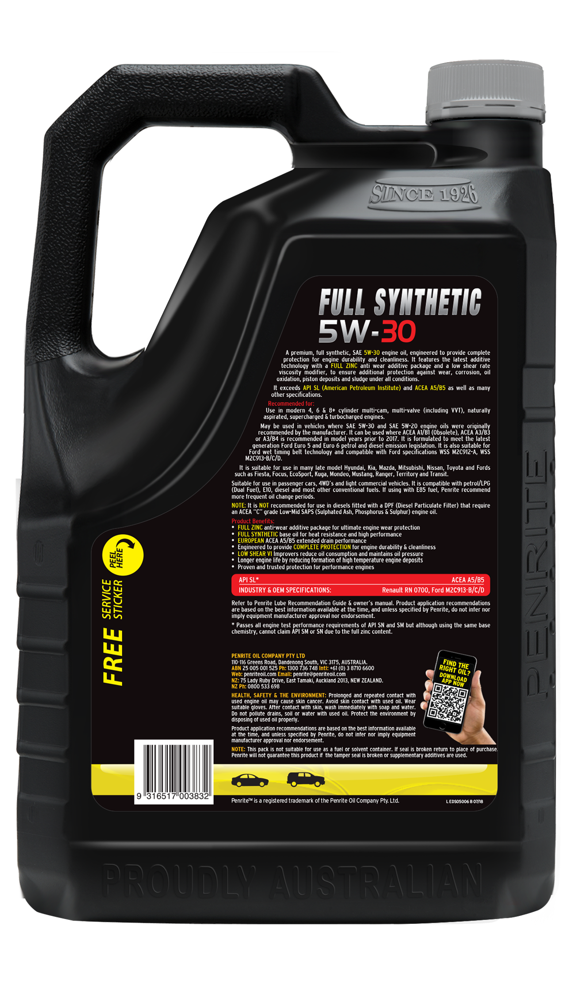 Full Synthetic 5W-30 - Penrite