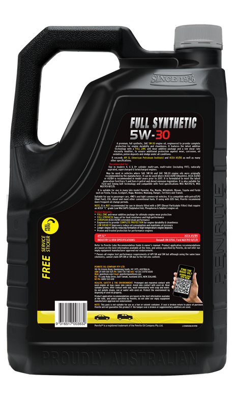 Full Synthetic 5W-30 - Penrite