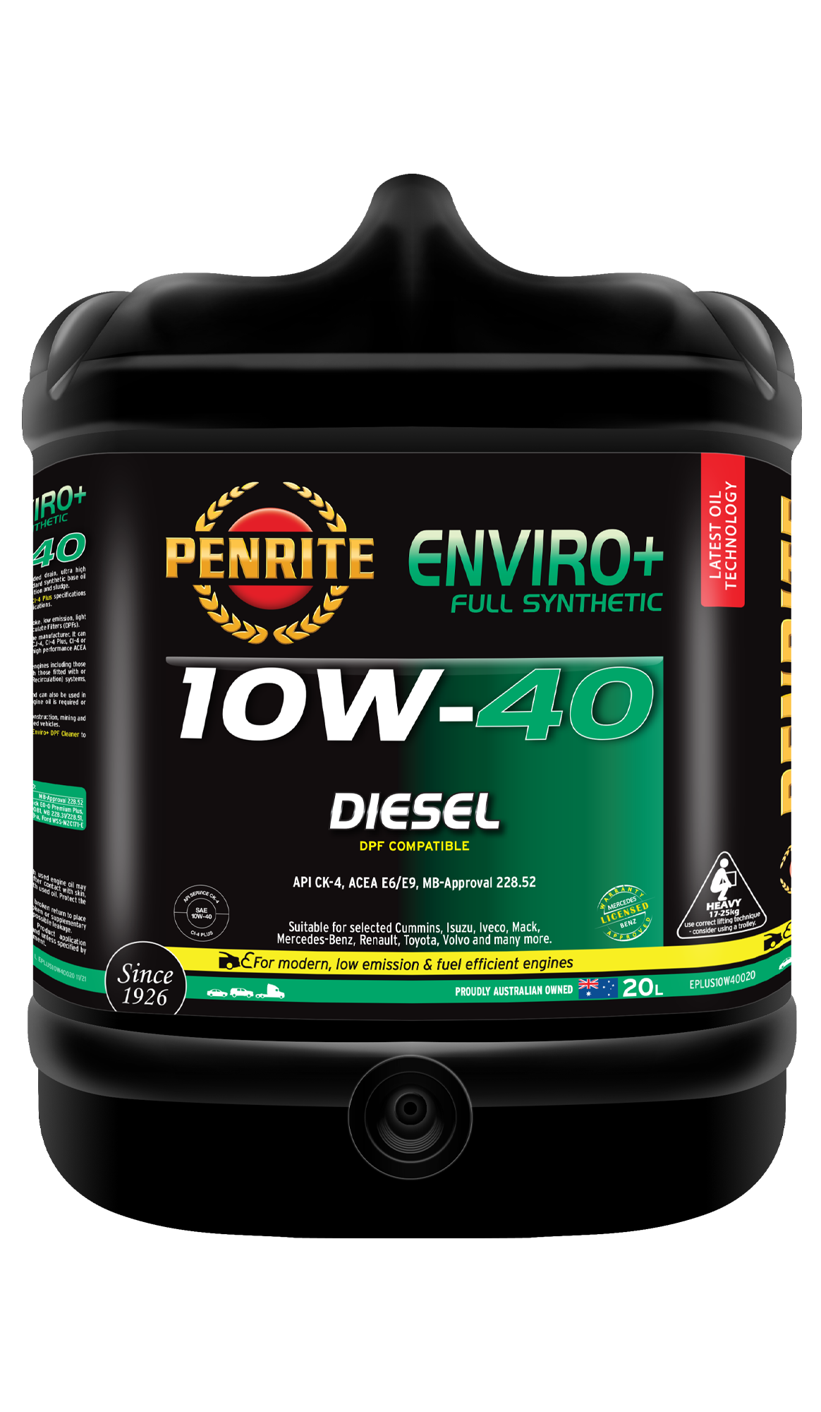 ENVIRO+ 10W-40 (FULL SYN) - Penrite 20L