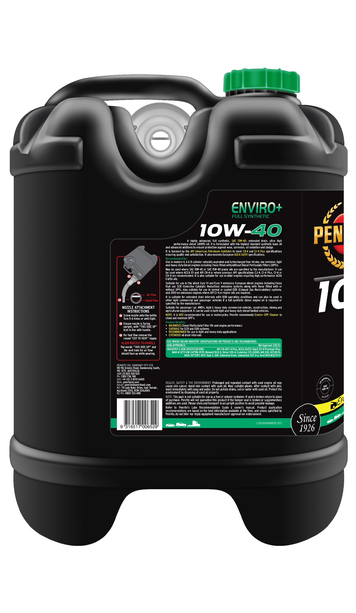 ENVIRO+ 10W-40 (FULL SYN) - Penrite