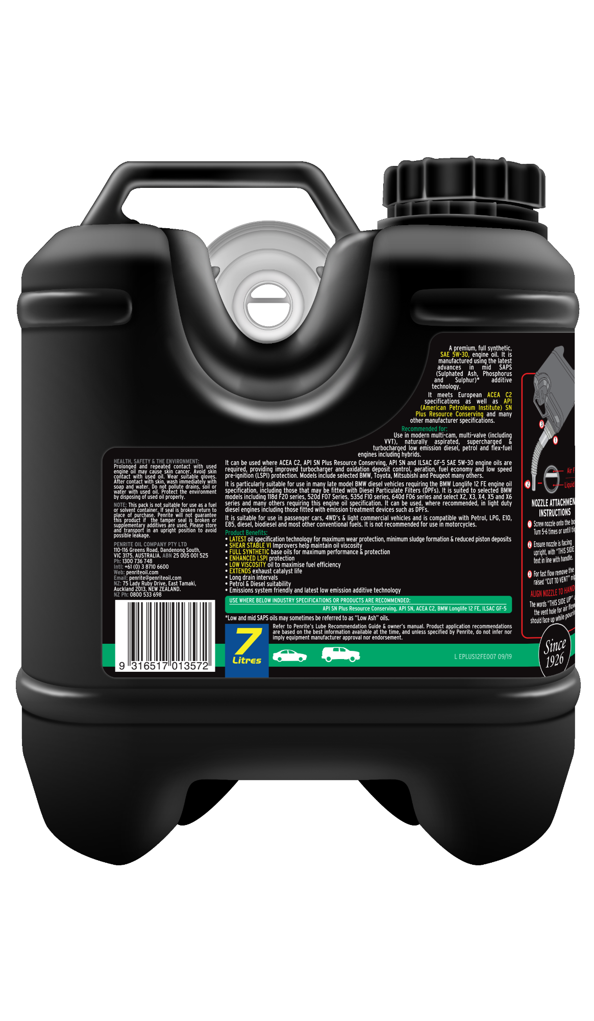 ENVIRO+ 12 FE 5W-30 (FULL SYN) 7L - Penrite