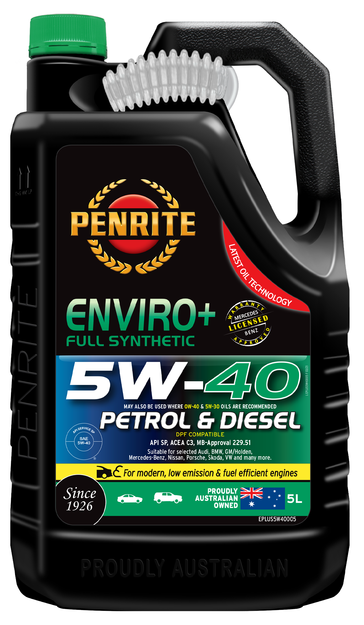 ENVIRO+ 5W-40 (FULL SYN) - Penrite 5L
