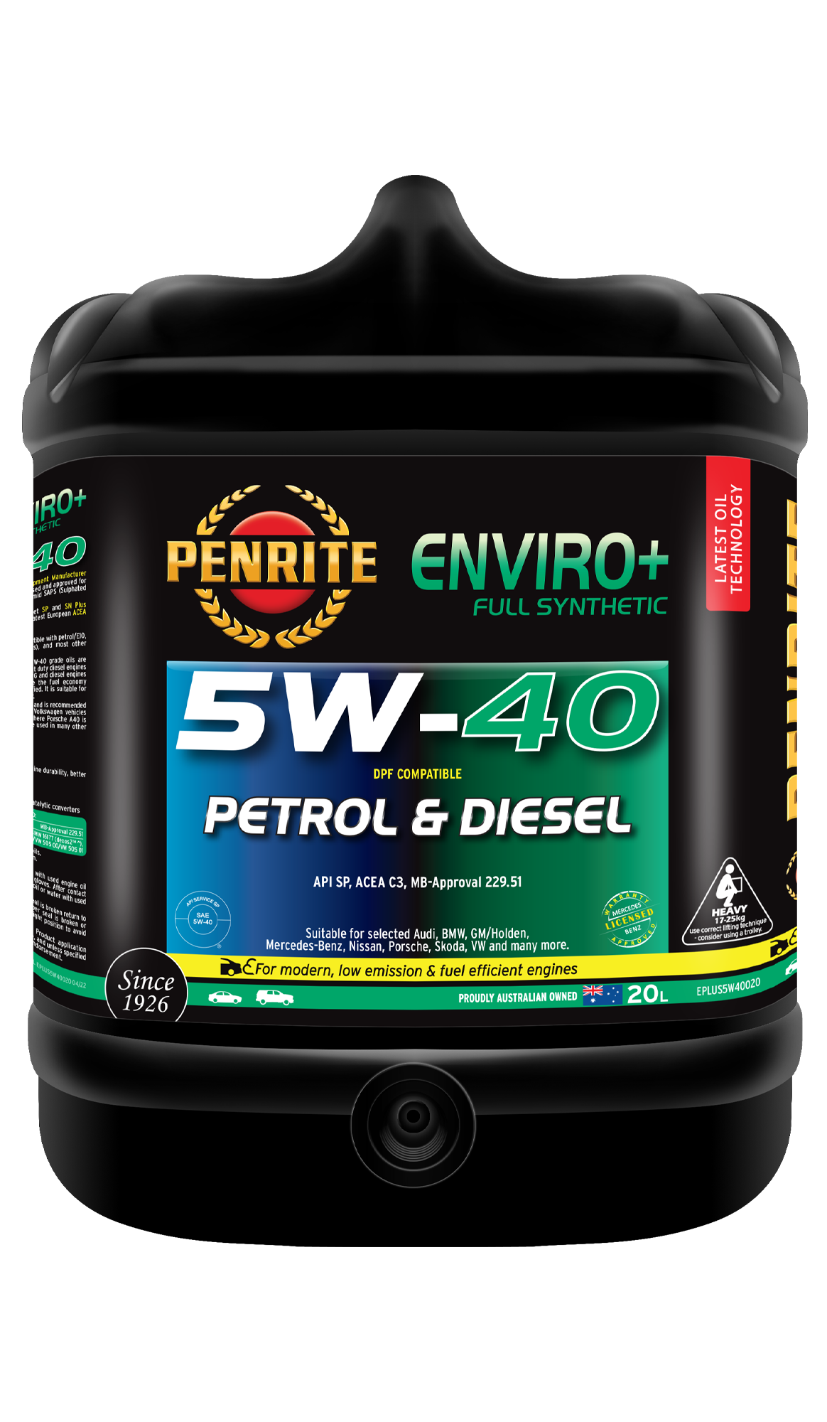 ENVIRO+ 5W-40 (FULL SYN) - Penrite | Universal Auto Spares