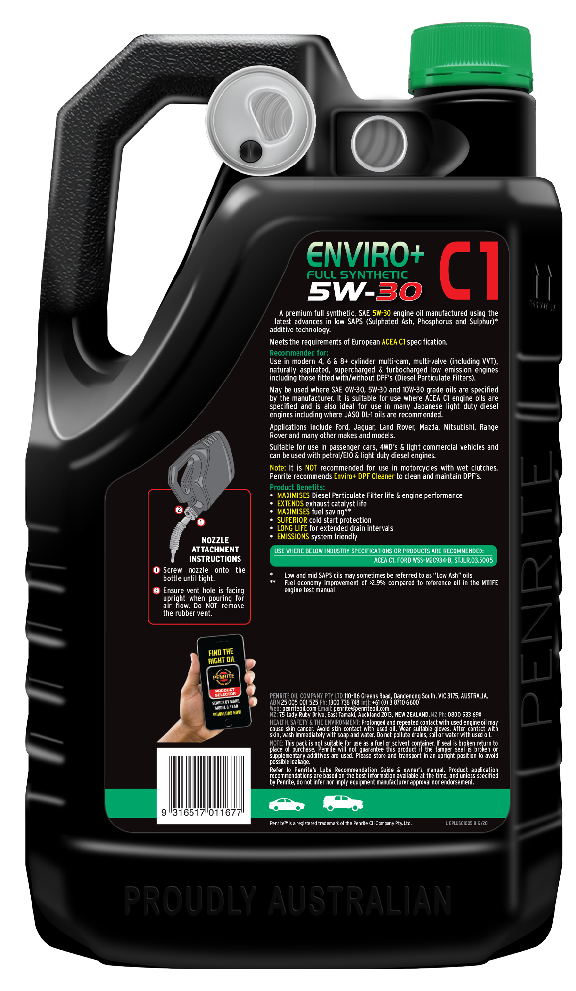 ENVIRO+ C1 5W-30 (FULL SYN) - Penrite | Universal Auto Spares