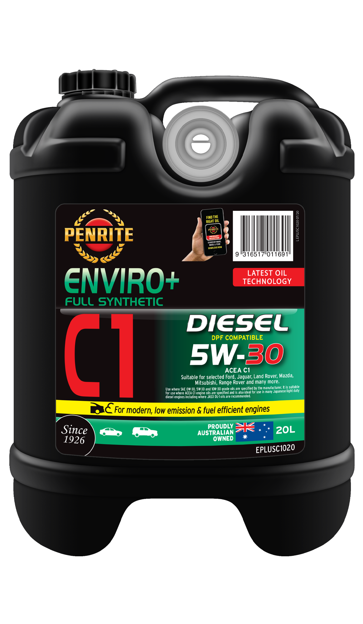 ENVIRO+ C1 5W-30 (FULL SYN) - Penrite 20L