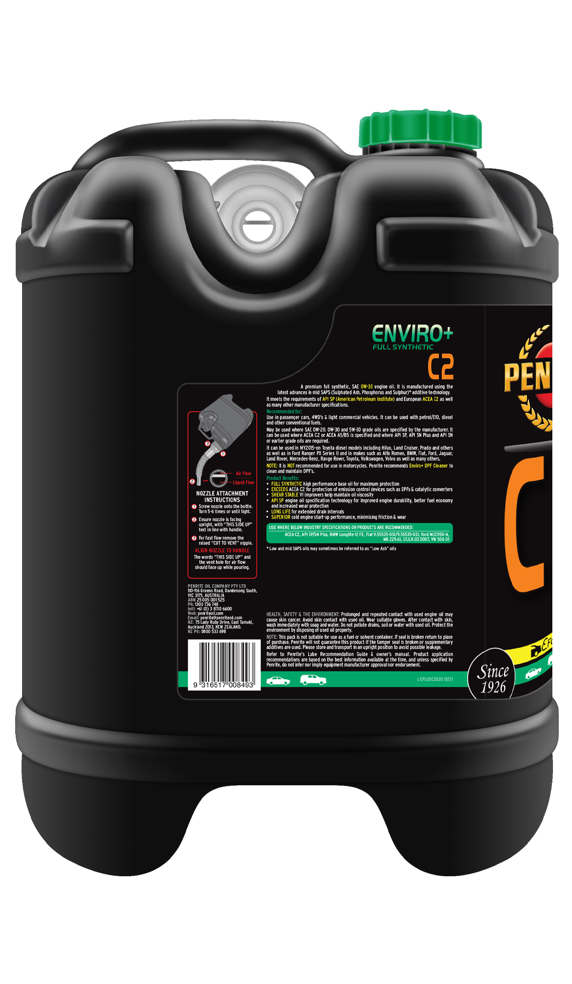 ENVIRO+ C2 0W-30 (FULL SYN) - Penrite