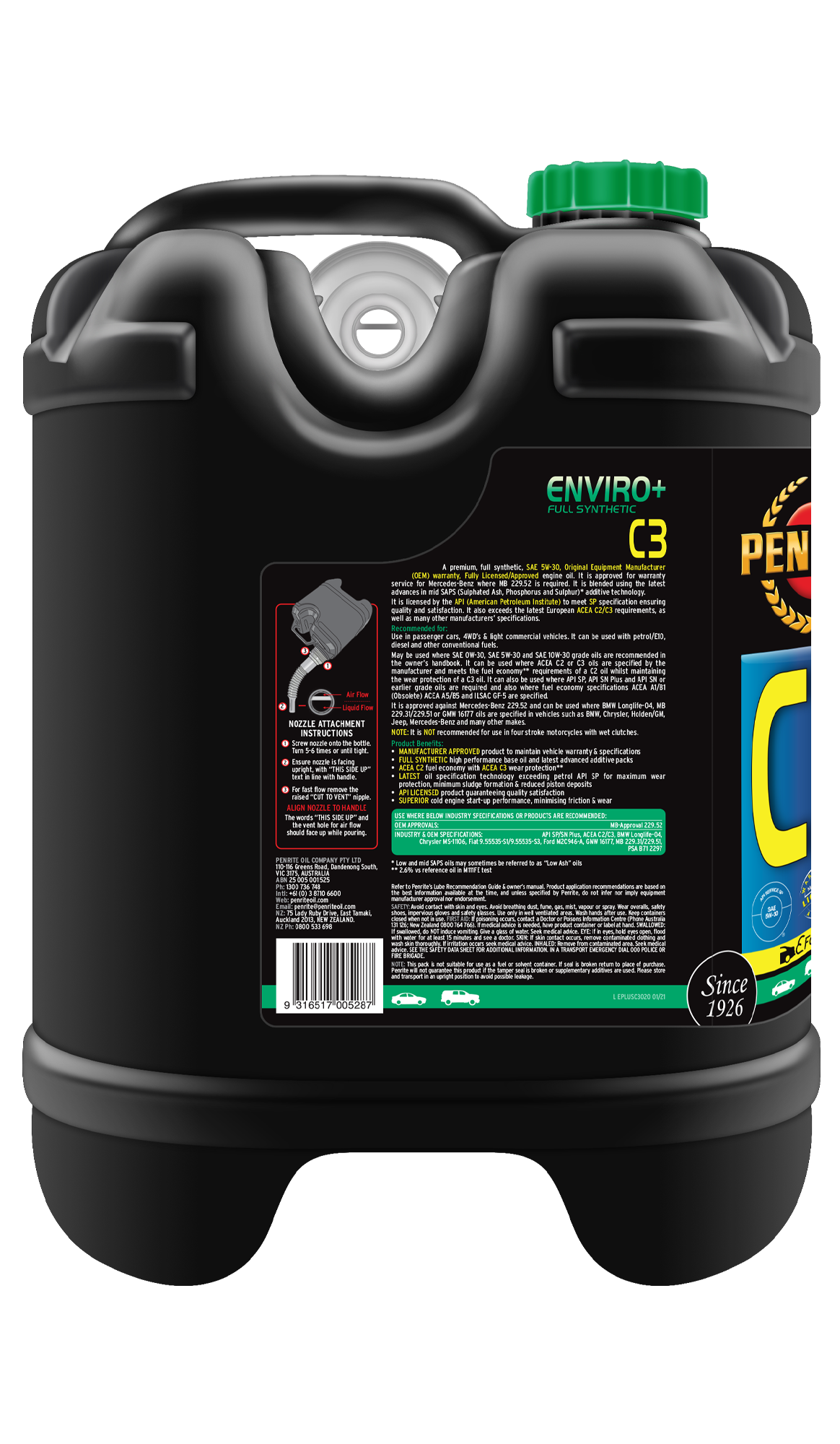 ENVIRO+ C3 5W-30 (FULL SYN) - Penrite
