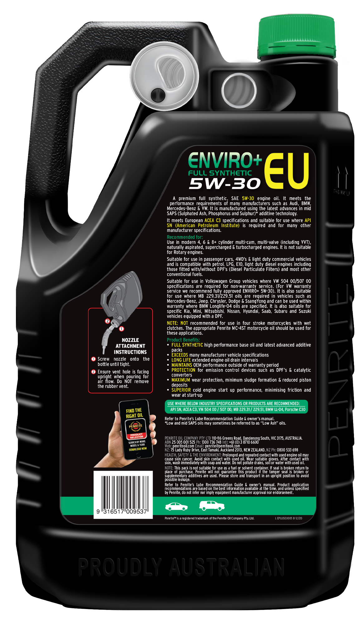 ENVIRO+ EU 5W-30 (FULL SYN) - Penrite