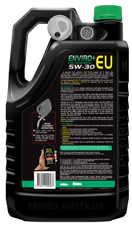 ENVIRO+ EU 5W-30 (FULL SYN) - Penrite