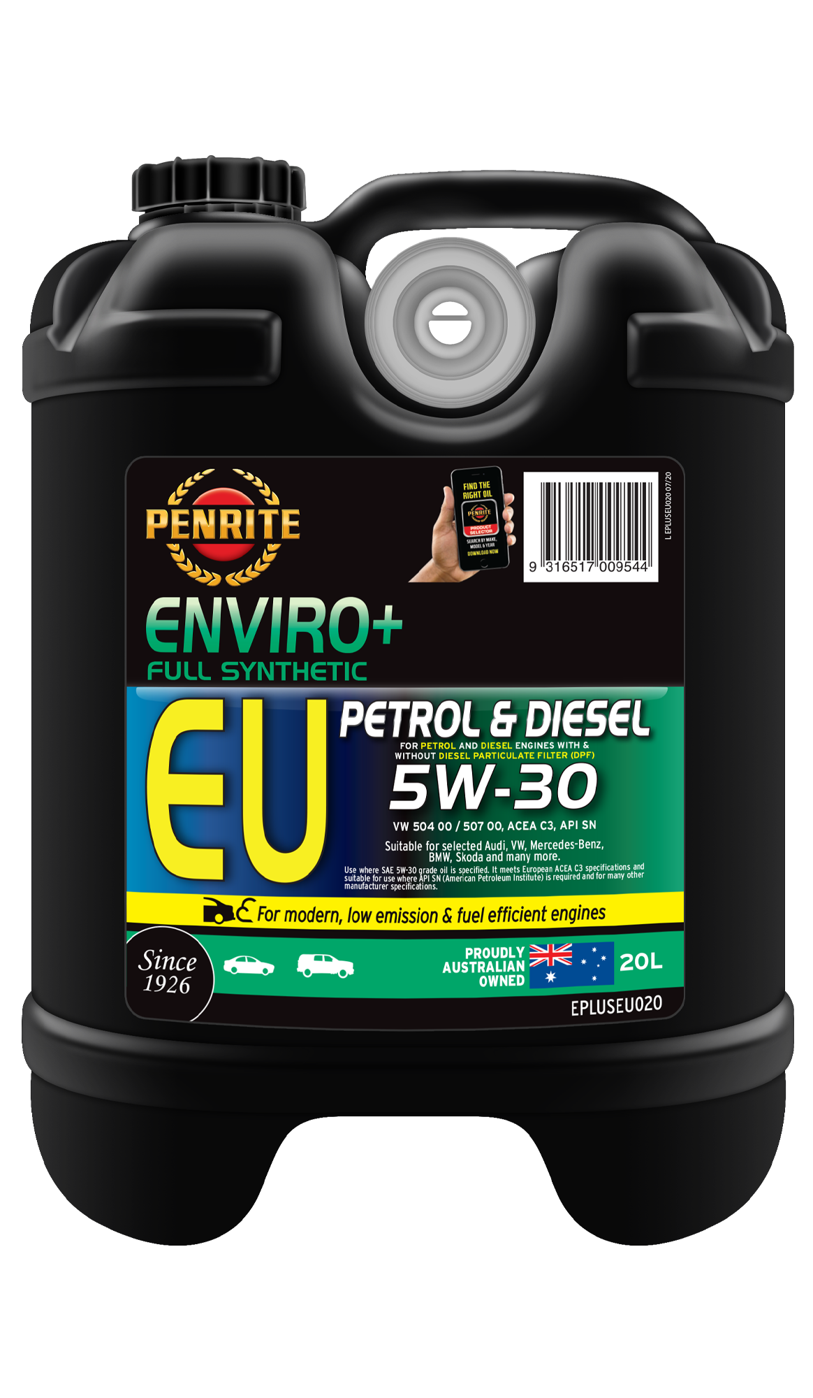 ENVIRO+ EU 5W-30 (FULL SYN) - Penrite 20L