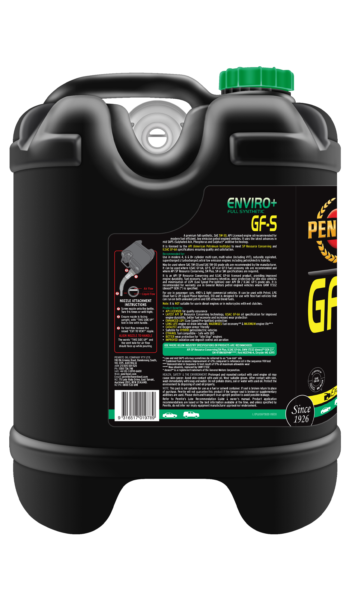 ENVIRO+ GF-S 5W-30 (FULL SYN) - Penrite