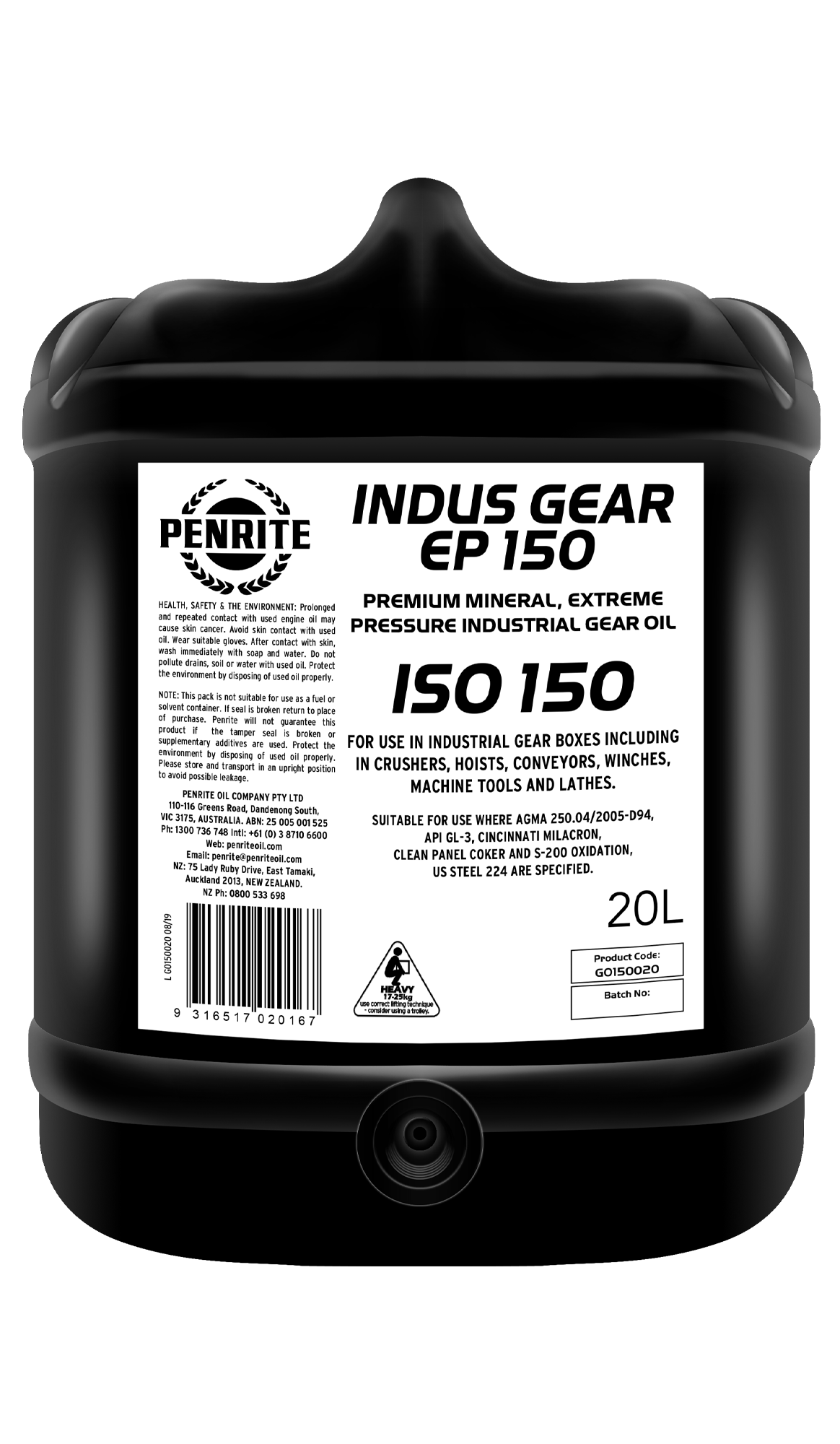 INDUS Gear Oil EP 150 20L - Penrite