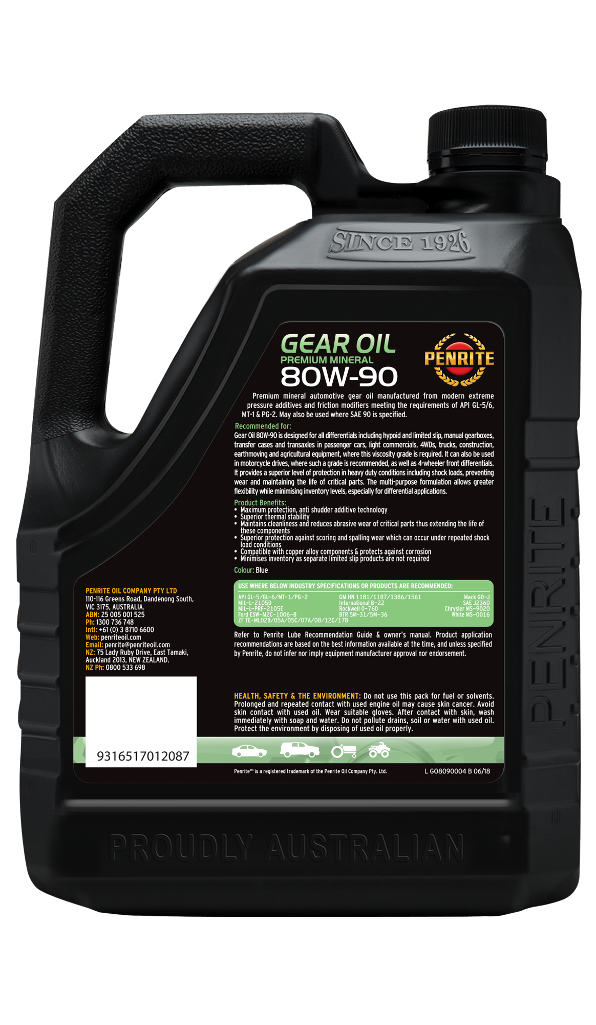 GEAR OIL 80W-90 (Mineral) - Penrite