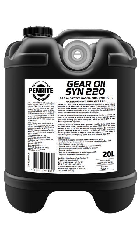 Gear Oil Syn 220 20L - Penrite