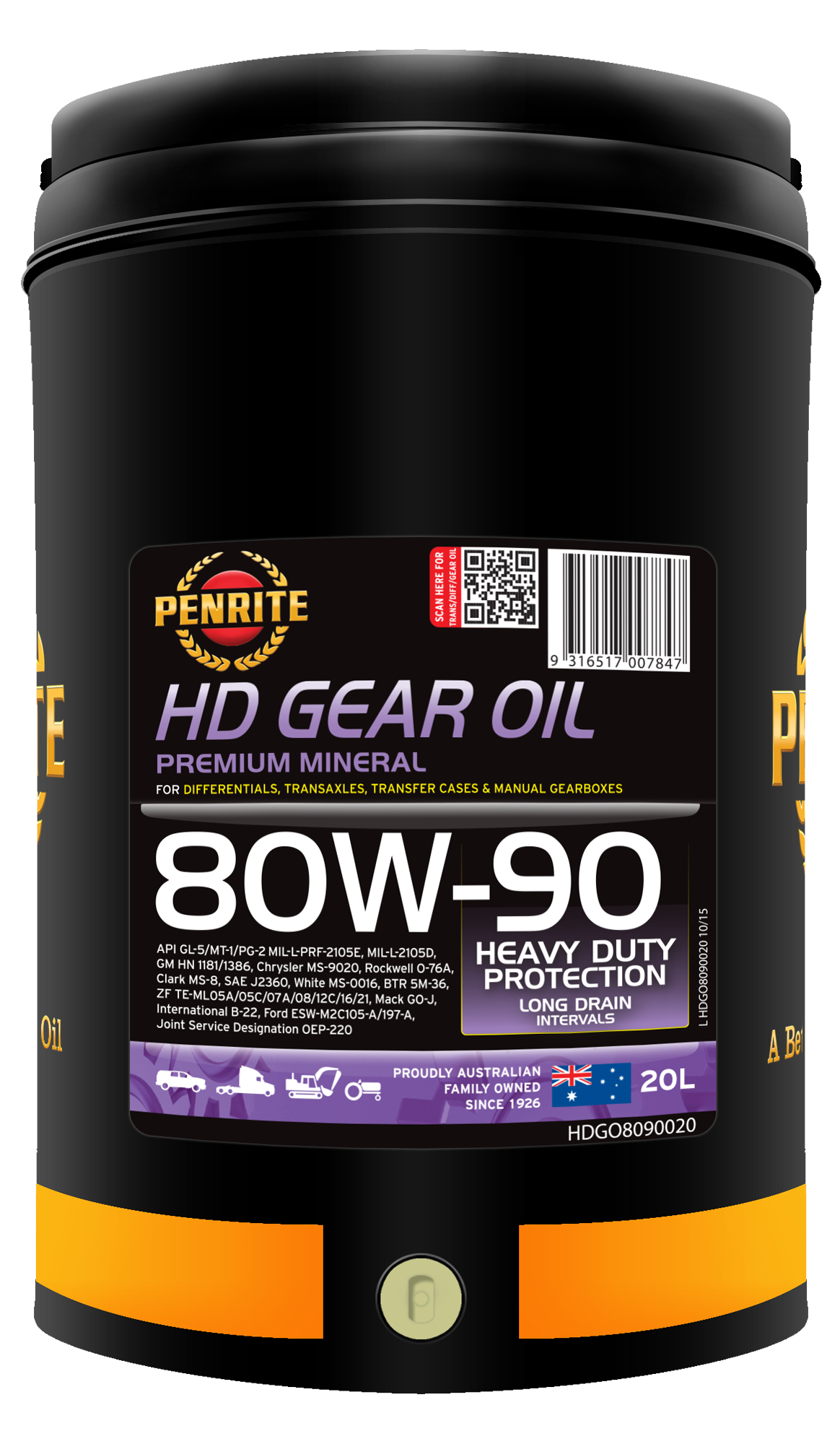 HD Gear Oil 80W-90 (Mineral) 20L - Penrite