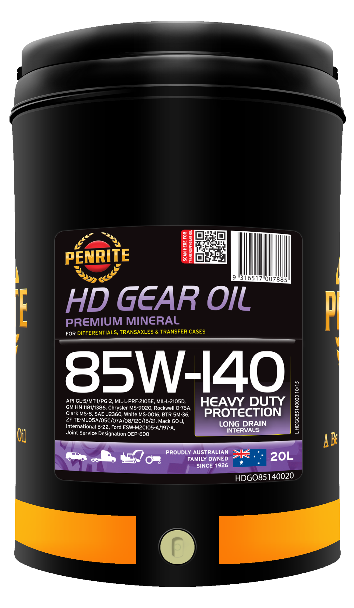 HD Gear Oil 85W-140 (Mineral) 20L - Penrite