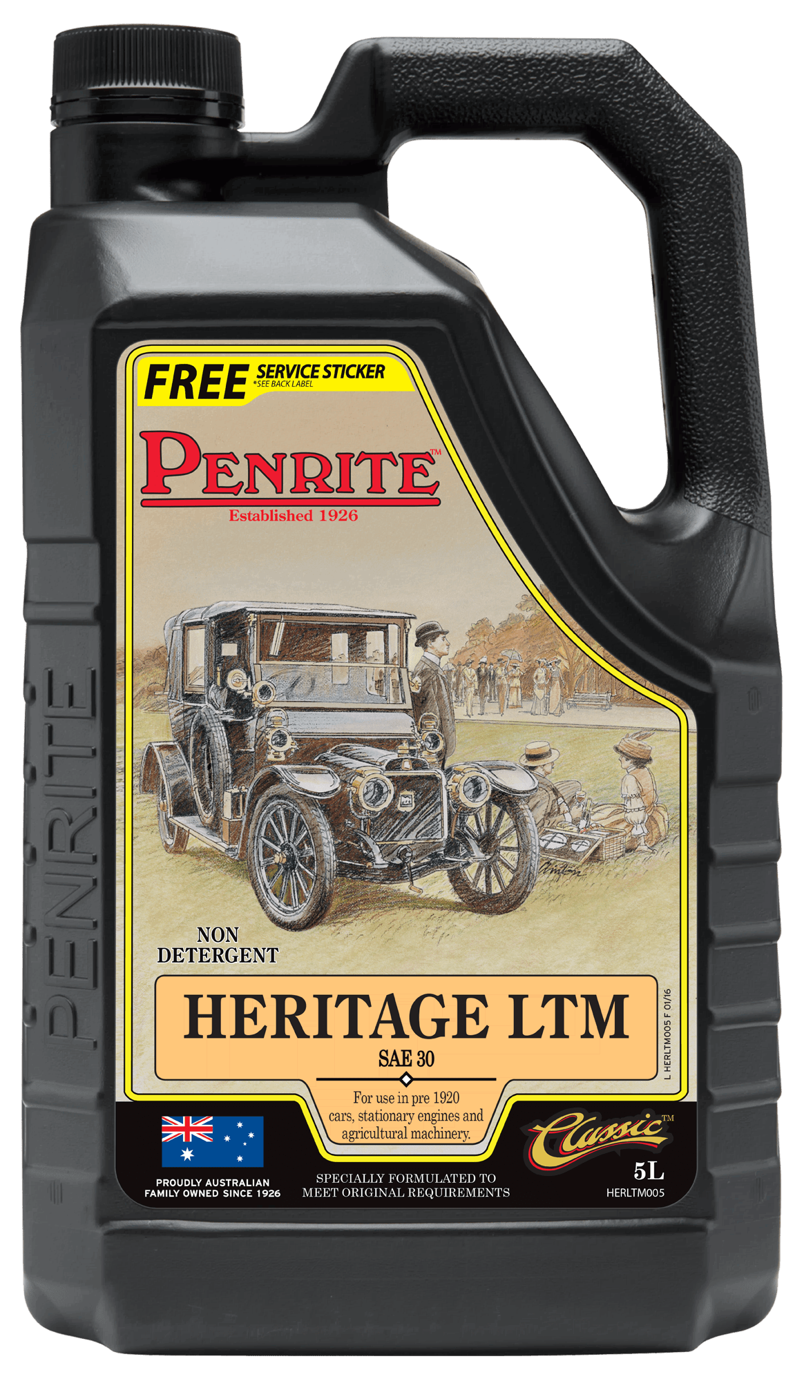 Heritage LTM SAE 30 (Mineral) 5L - Penrite 4 X 5 Litre (Carton Only)