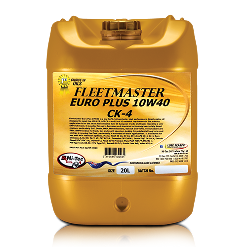 Fleetmaster Euro Plus 10W/40 CK-4 - Hi-Tec Oils | Universal Auto Spares
