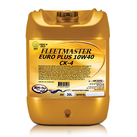 Fleetmaster Euro Plus 10W/40 CK-4 - Hi-Tec Oils | Universal Auto Spares