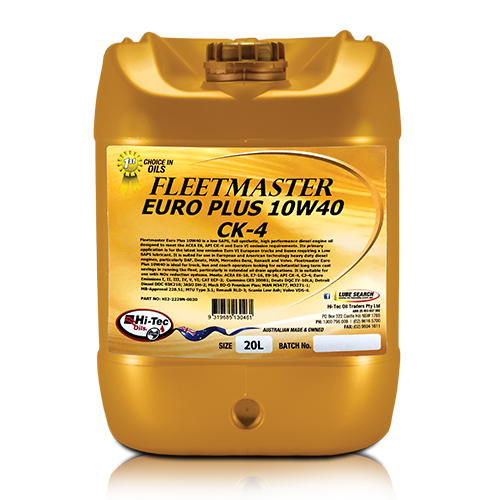 Fleetmaster Euro Plus 10W/40 CK-4 - Hi-Tec Oils