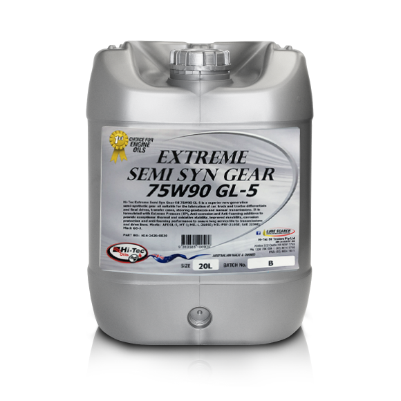 Extreme Semi-SYN Gear Oil 75W/90 GL-5 - Hi-Tec Oils