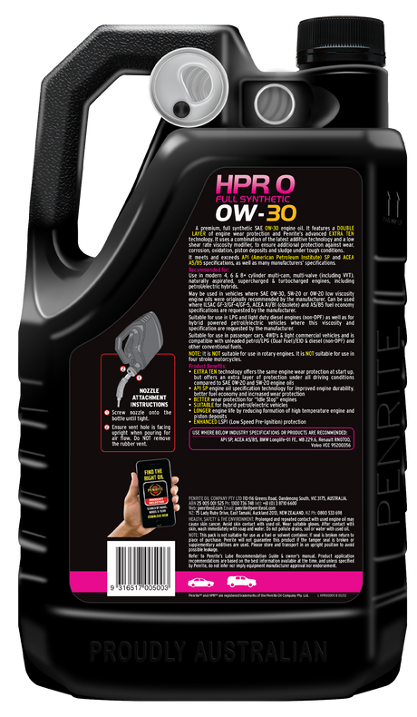HPR 0 0W-30 (Full Synthetic) - Penrite