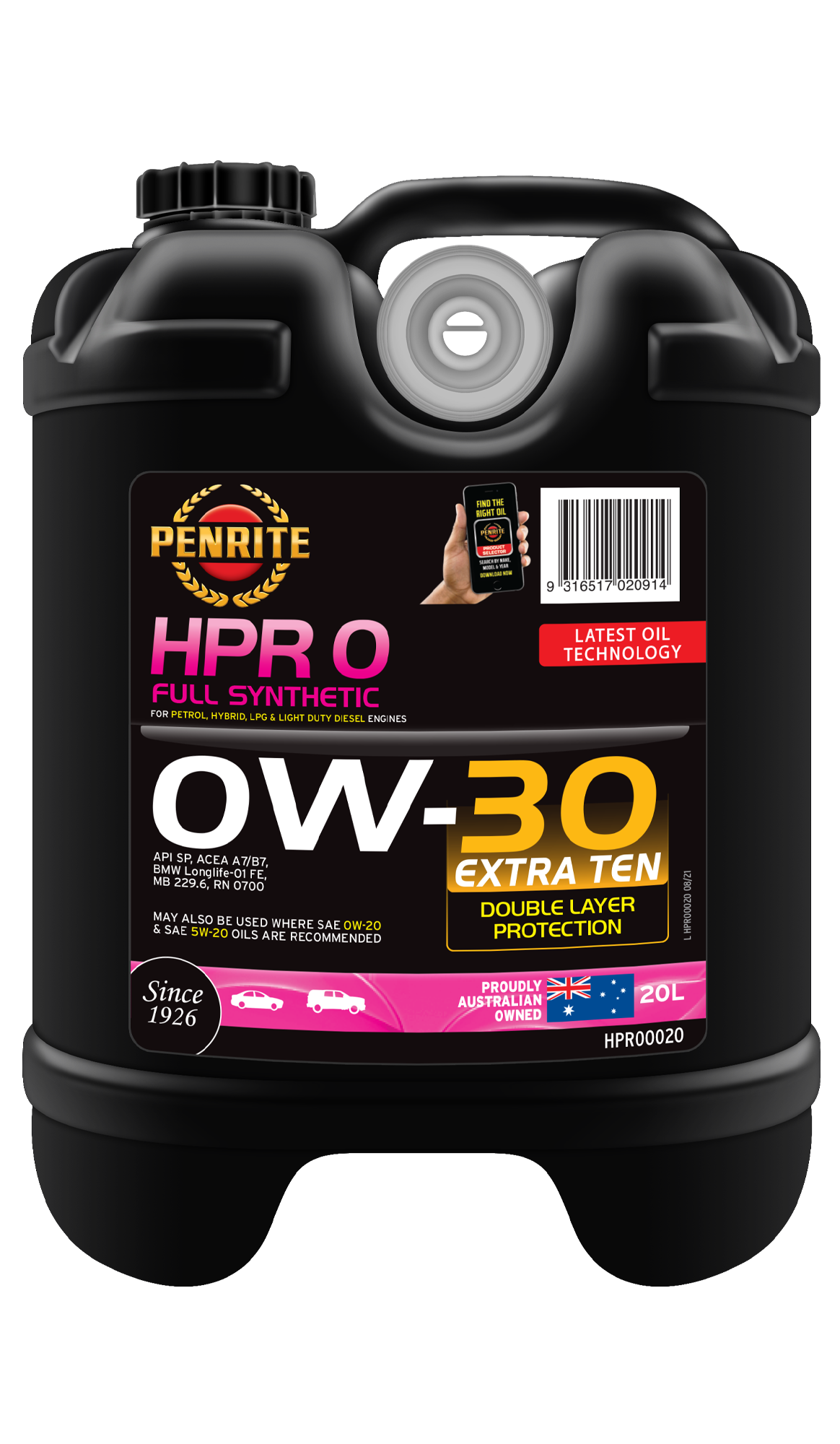 HPR 0 0W-30 (Full Synthetic) - Penrite 20L