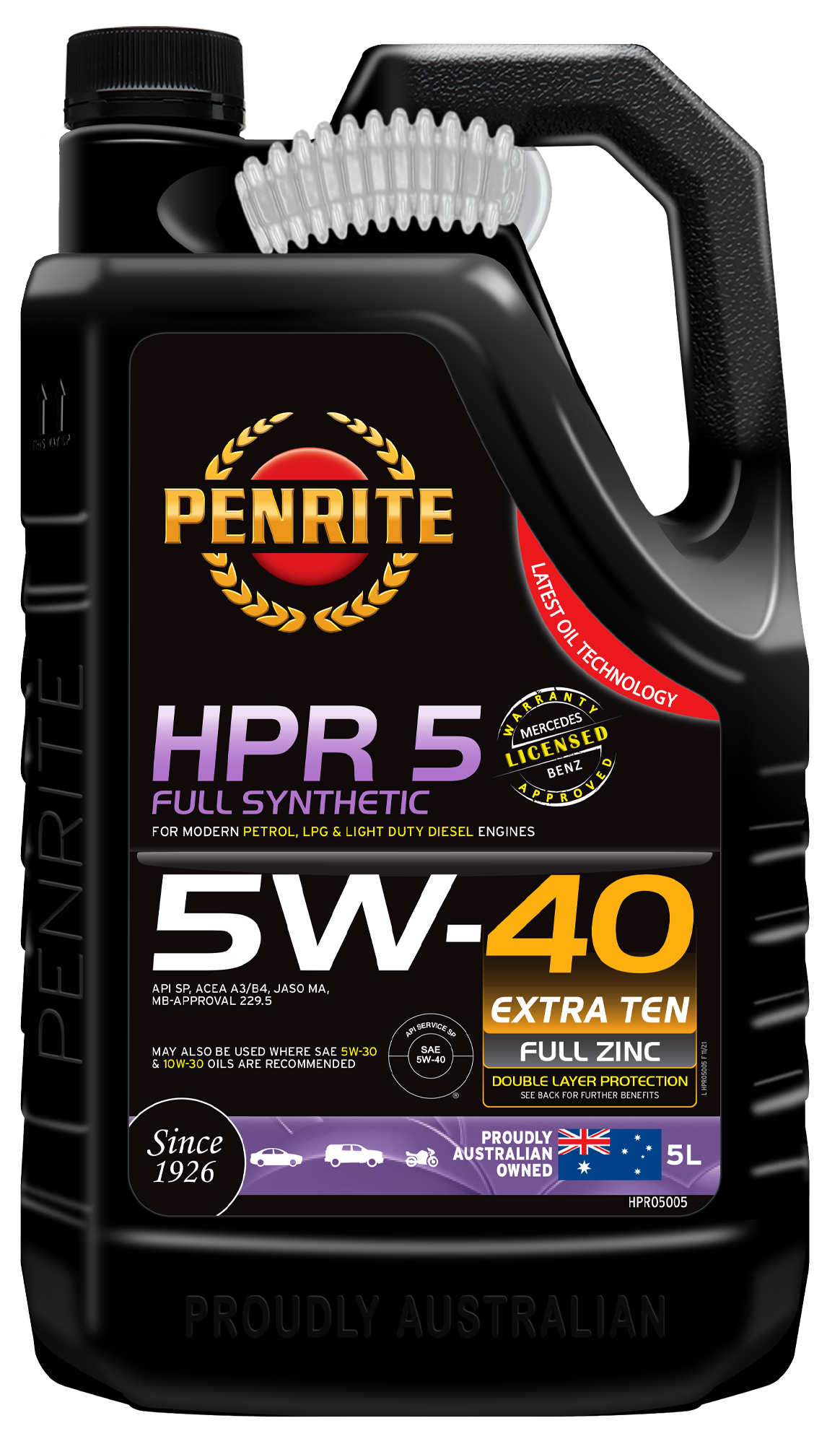 HPR 5 5W-40 (Full Synthetic) - Penrite 5L